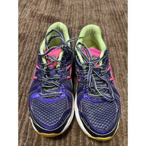 ASICS Women's Running Shoes Navy Blue Pink‎ Yellow Athletic Sneakers